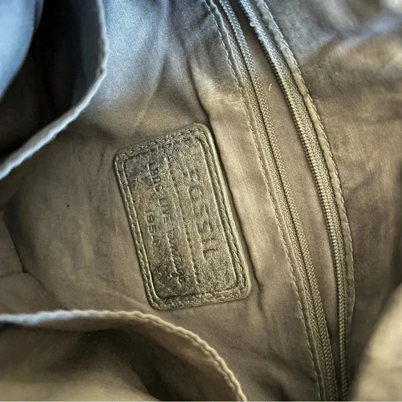 Fossil Long Live Vintage Leather Bag Distressed Grey - Picture 8 of 10